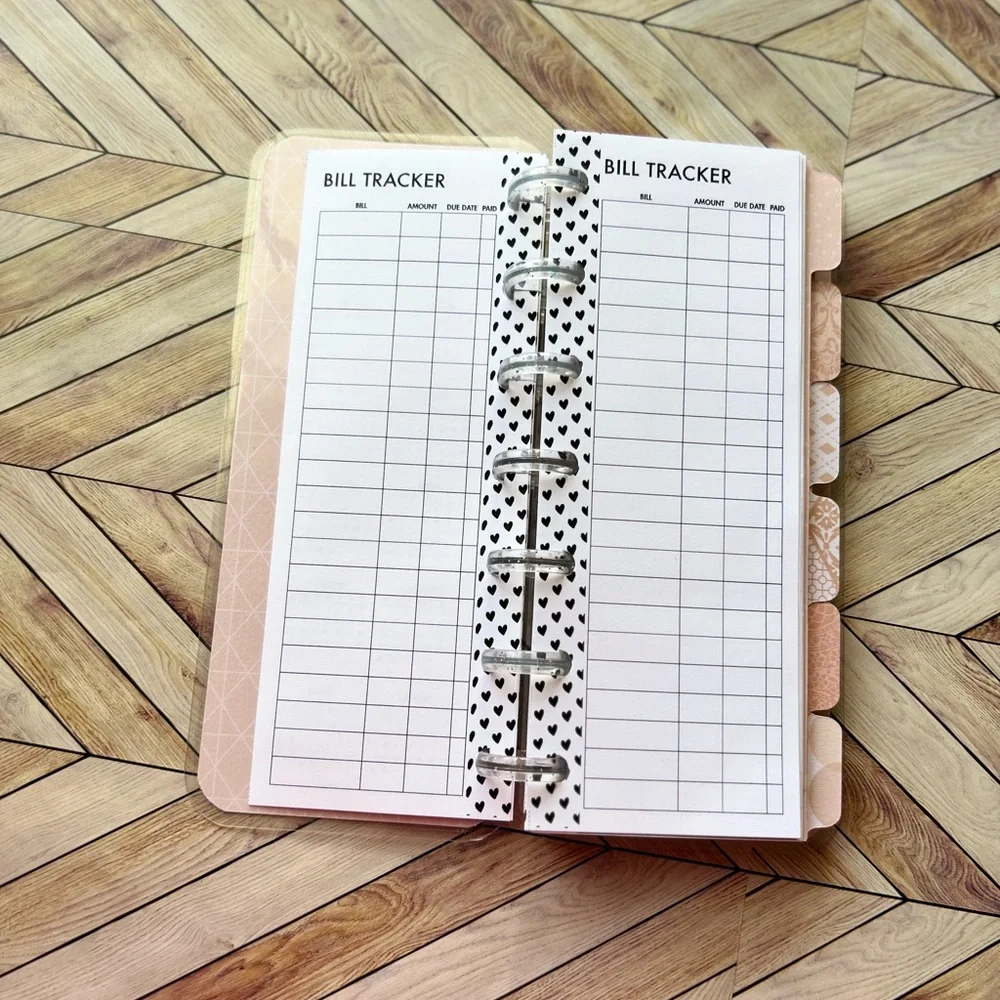 Happy planner skinny mini size undated Rose gold leaves